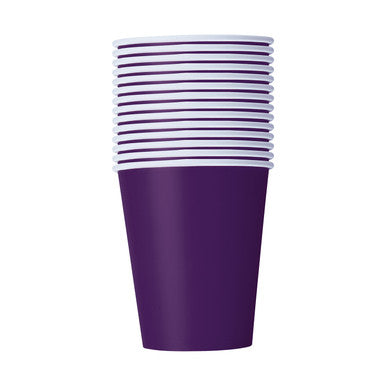 Deep Purple 9oz Paper Cups (Pack of 14)