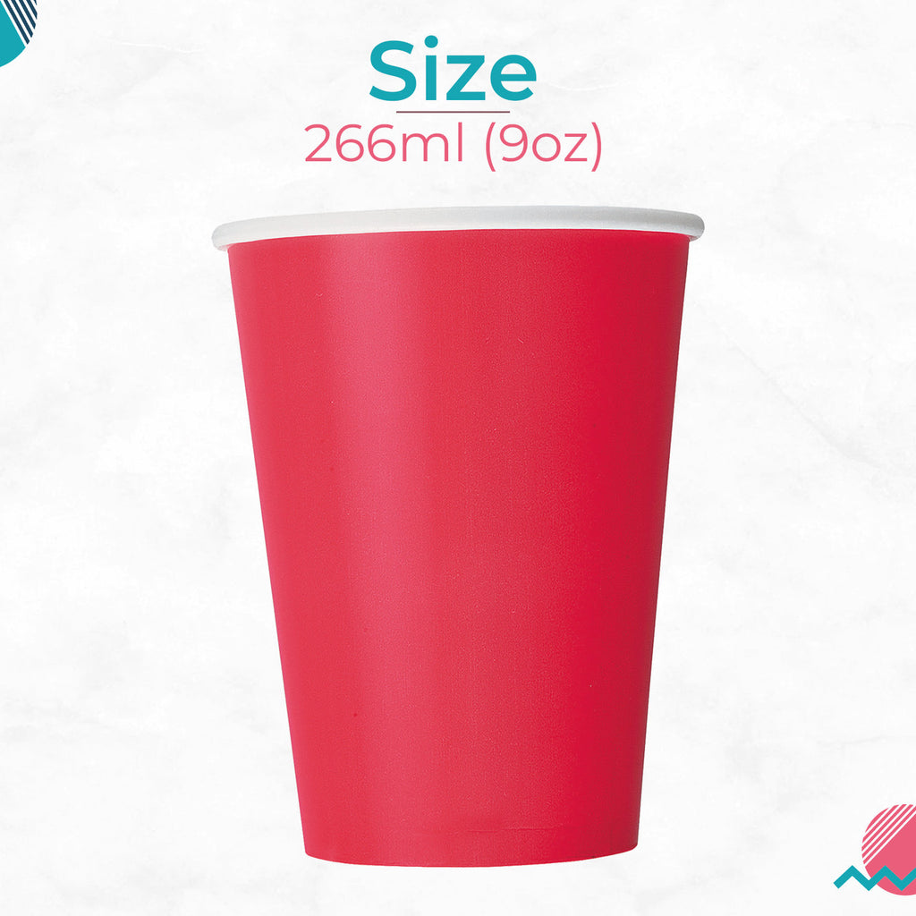 Ruby Red 9oz Paper Cups (Pack of 14)