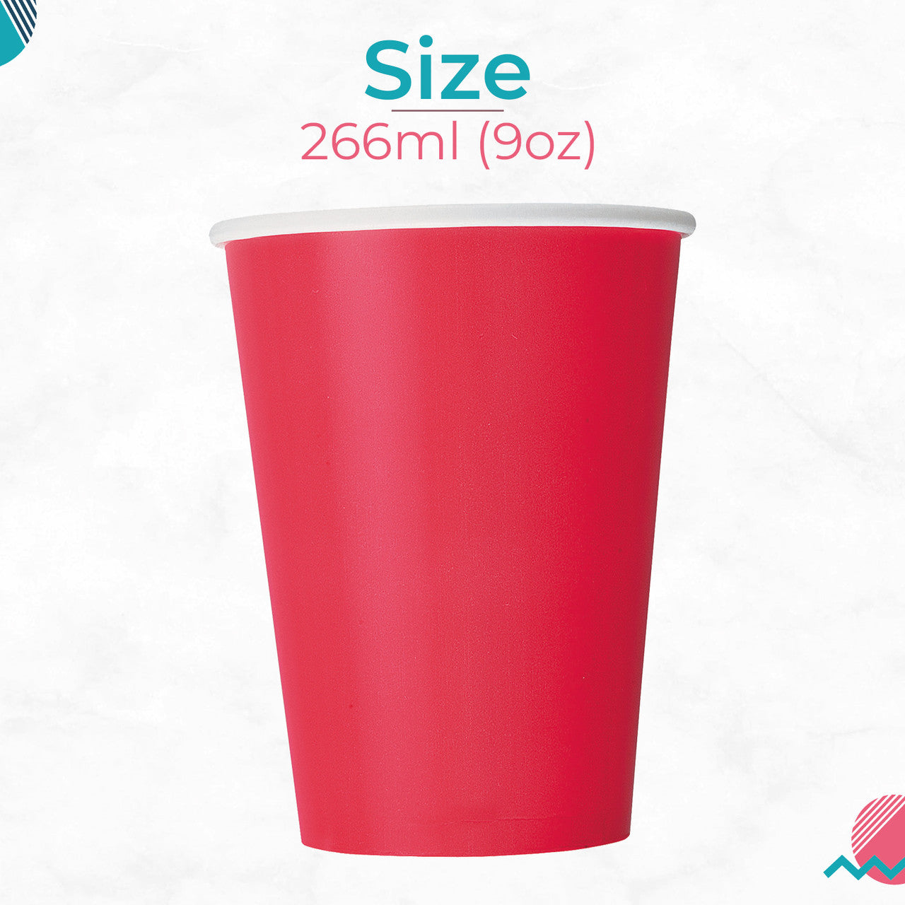 Ruby Red 9oz Paper Cups (Pack of 14)