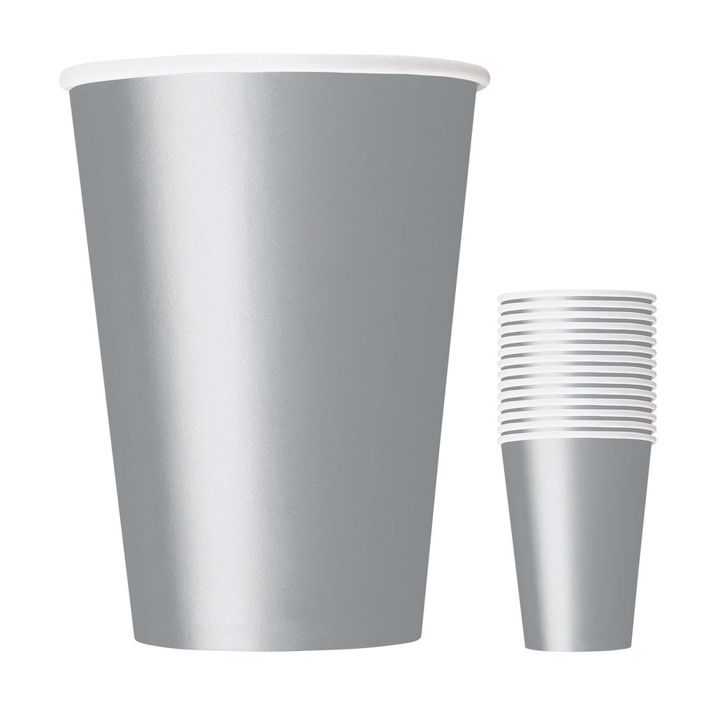 Silver 9oz Paper Cups (Pack of 14)