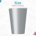 Silver 9oz Paper Cups (Pack of 14)