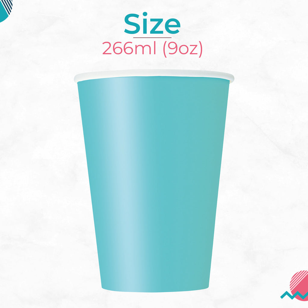 Terrific Teal 9oz Paper Cups (Pack of 14)