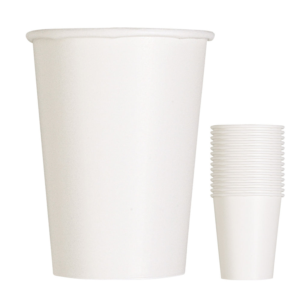 White 9oz Paper Cups (Pack of 14)