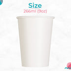 White 9oz Paper Cups (Pack of 14)