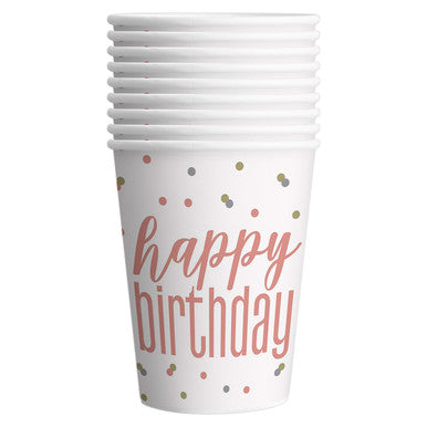 Rose Gold Glitz Paper Cups (Pack of 8)