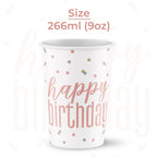 Rose Gold Glitz Paper Cups (Pack of 8)