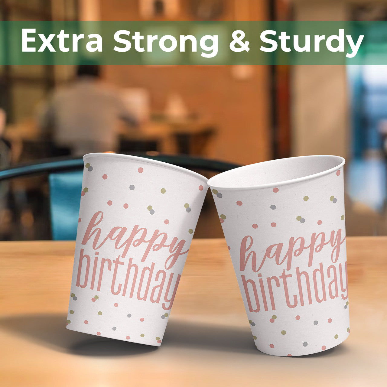 Rose Gold Glitz Paper Cups (Pack of 8)