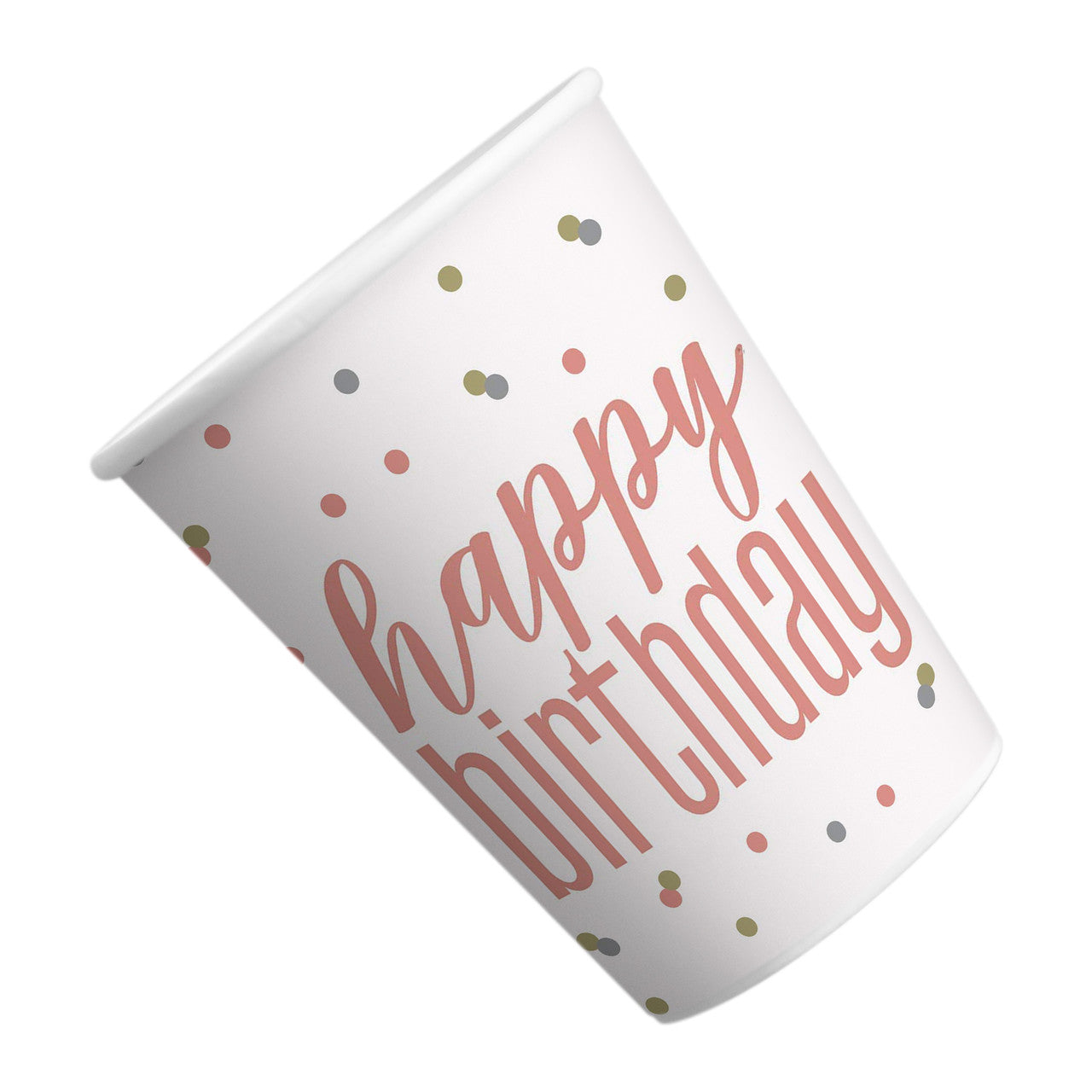 Rose Gold Glitz Paper Cups (Pack of 8)