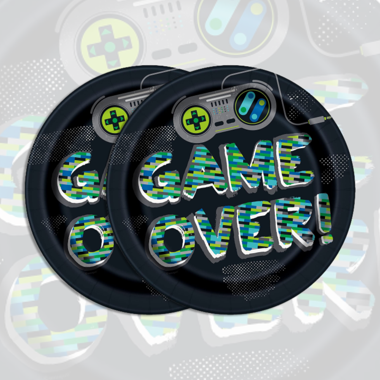 Gamer Themed Round Plates