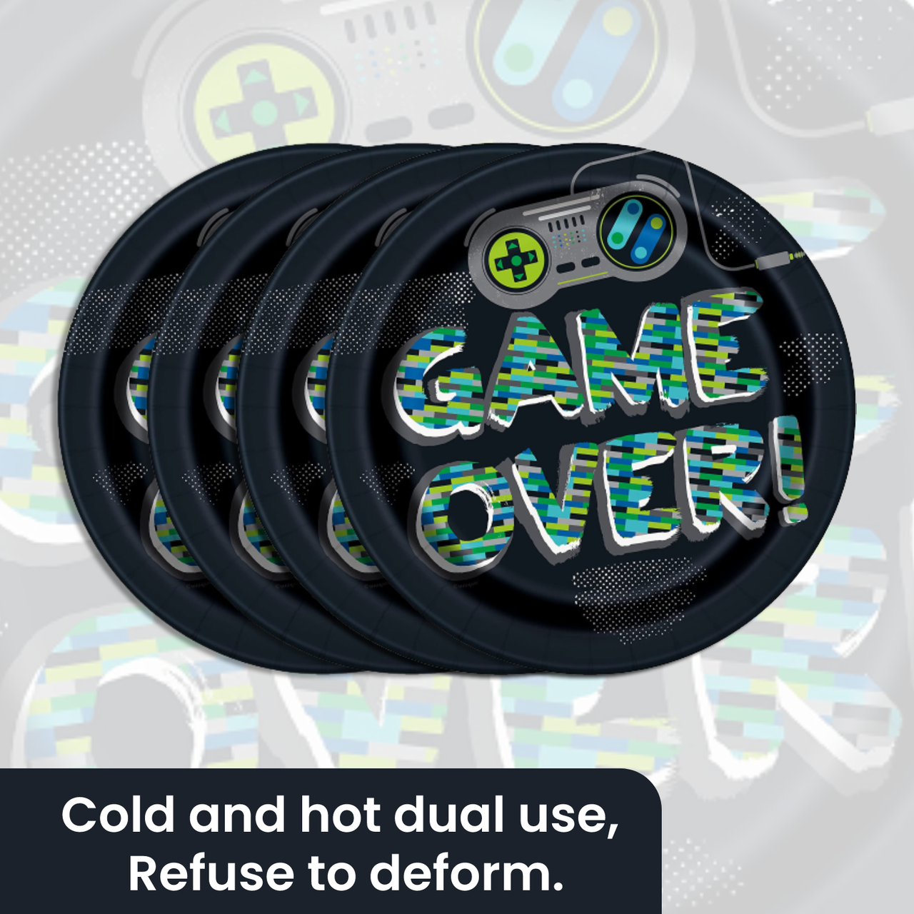 Gamer Themed Round Plates