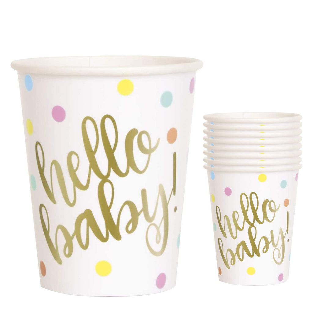 Hello Baby Party Tableware 9oz Cups (Pack of 8)
