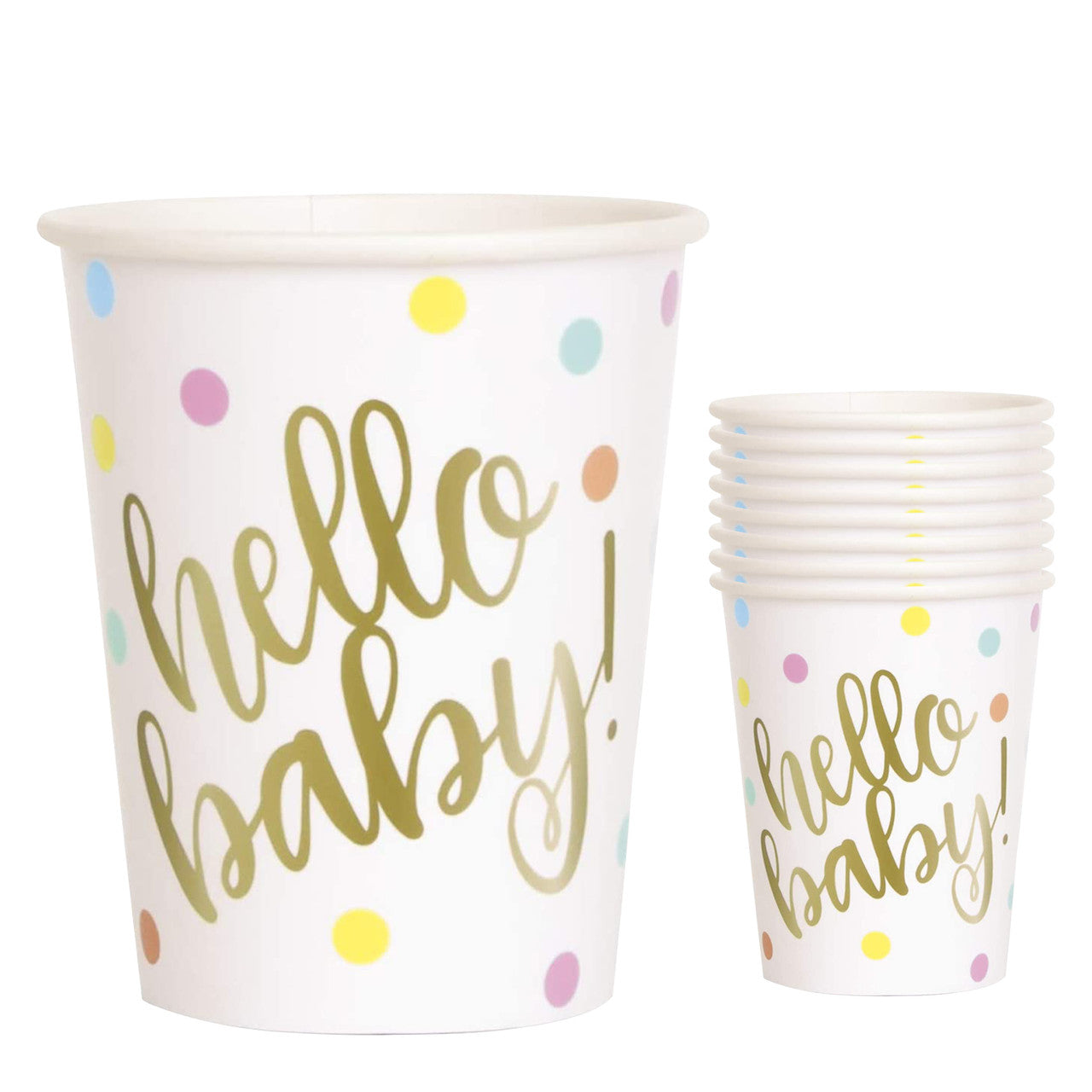 Hello Baby Party Tableware 9oz Cups (Pack of 8)