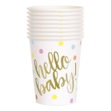 Hello Baby Party Tableware 9oz Cups (Pack of 8)