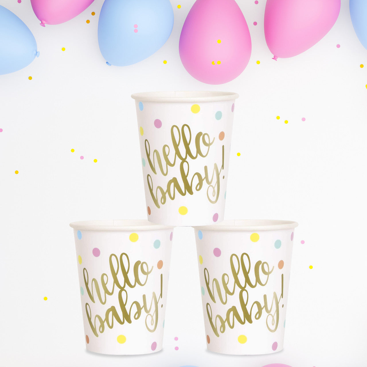 Hello Baby Party Tableware 9oz Cups (Pack of 8)