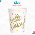 Hello Baby Party Tableware 9oz Cups (Pack of 8)