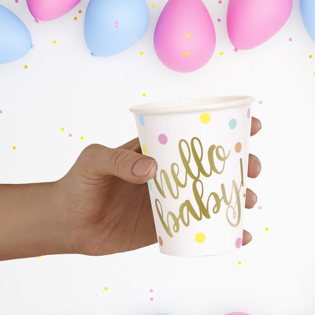 Hello Baby Party Tableware 9oz Cups (Pack of 8)