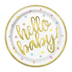 Hello Baby 9" Party Tableware Plates (Pack of 8)