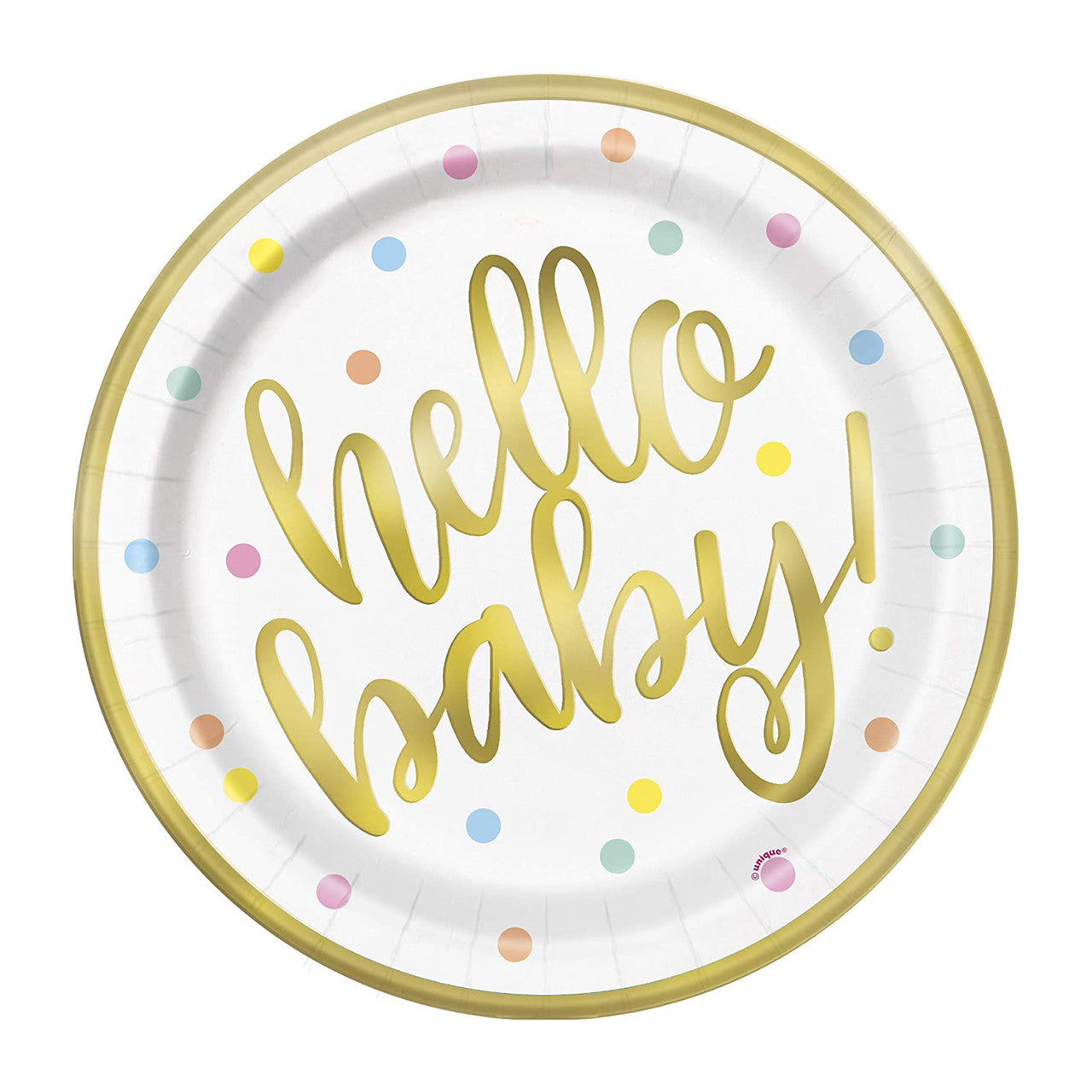 Hello Baby 9" Party Tableware Plates (Pack of 8)
