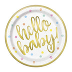 Hello Baby 9" Party Tableware Plates (Pack of 8)