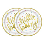 Hello Baby 9" Party Tableware Plates (Pack of 8)