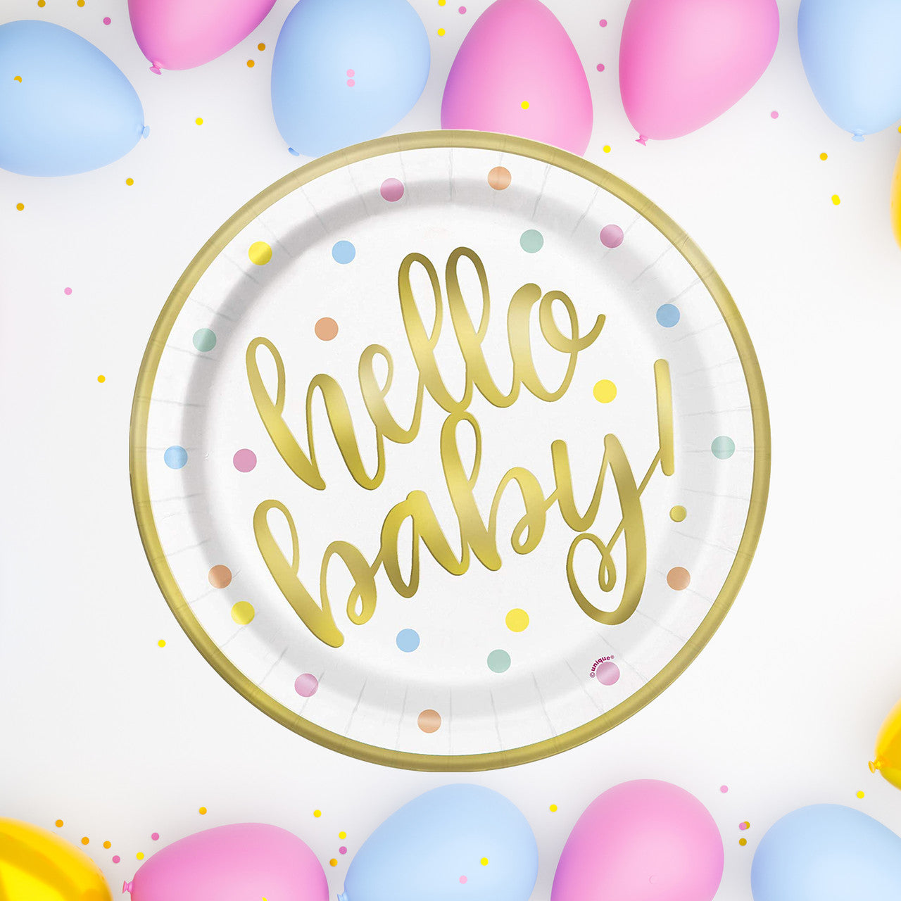 Hello Baby 9" Party Tableware Plates (Pack of 8)