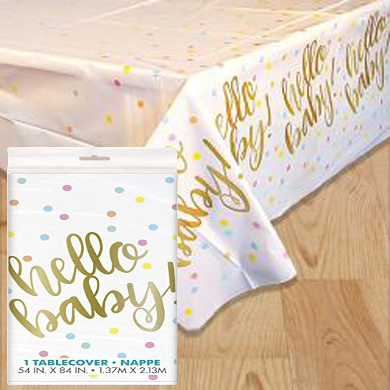 Hello Baby Plastic Tablecover