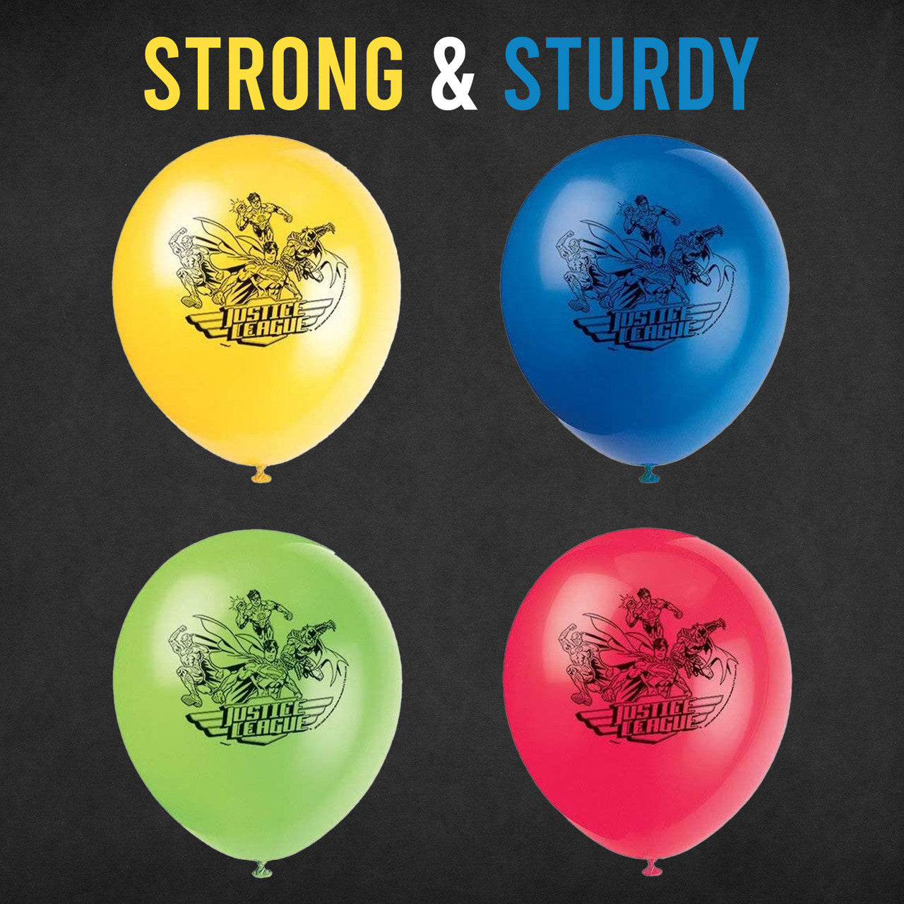Justice League 12" Party Balloons (Pack of 8)