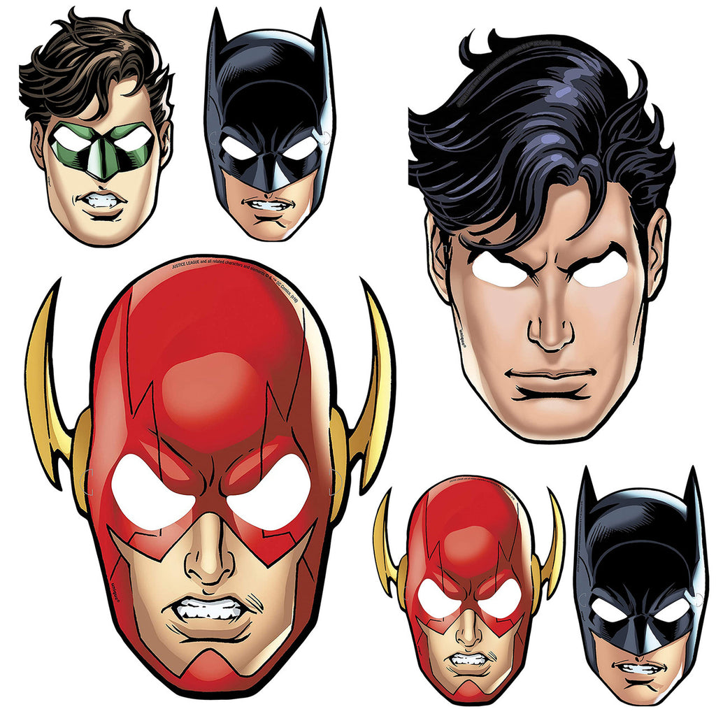 Justice League Party Masks (Pack of 8)