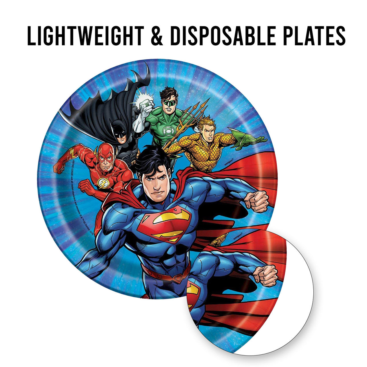 Justice League 7" Party Tableware Plates (Pack of 8)