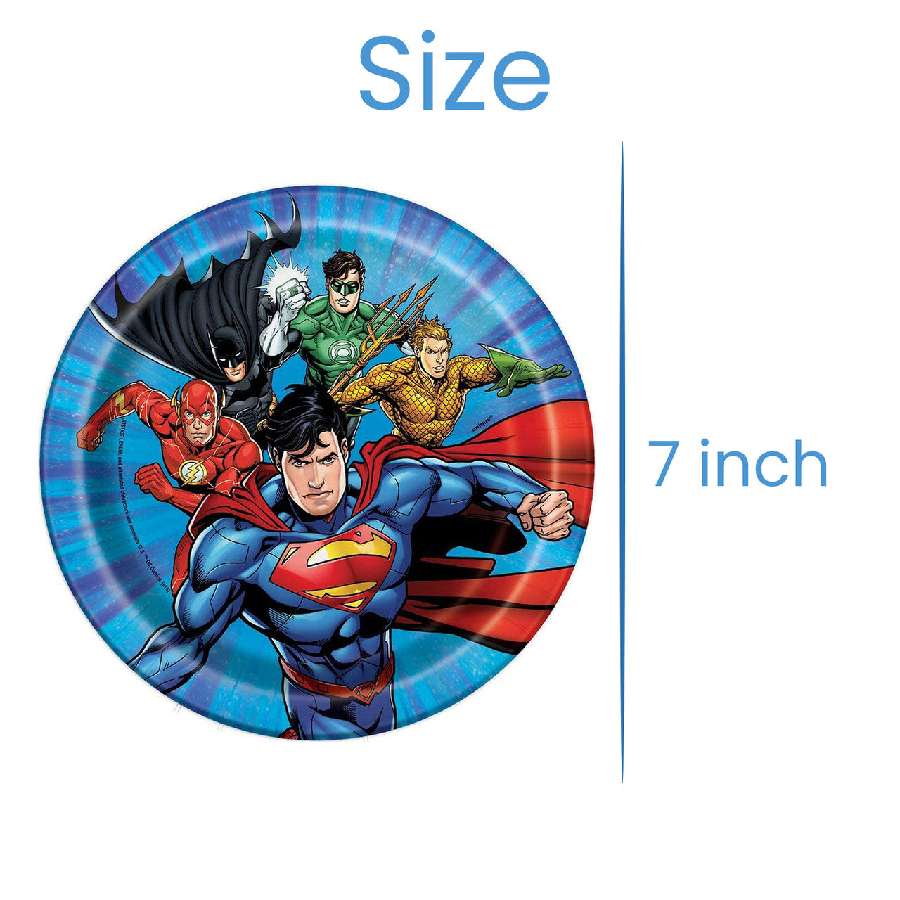 Justice League 7" Party Tableware Plates (Pack of 8)