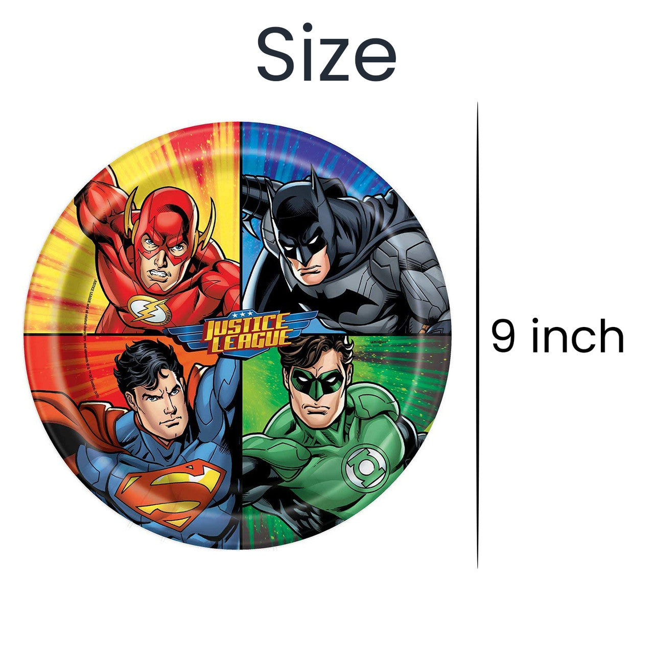 Justice League 9" Party Tableware Plates (Pack of 8)