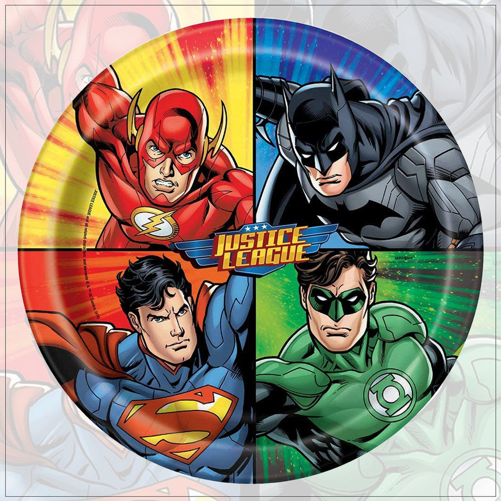 Justice League 9" Party Tableware Plates (Pack of 8)