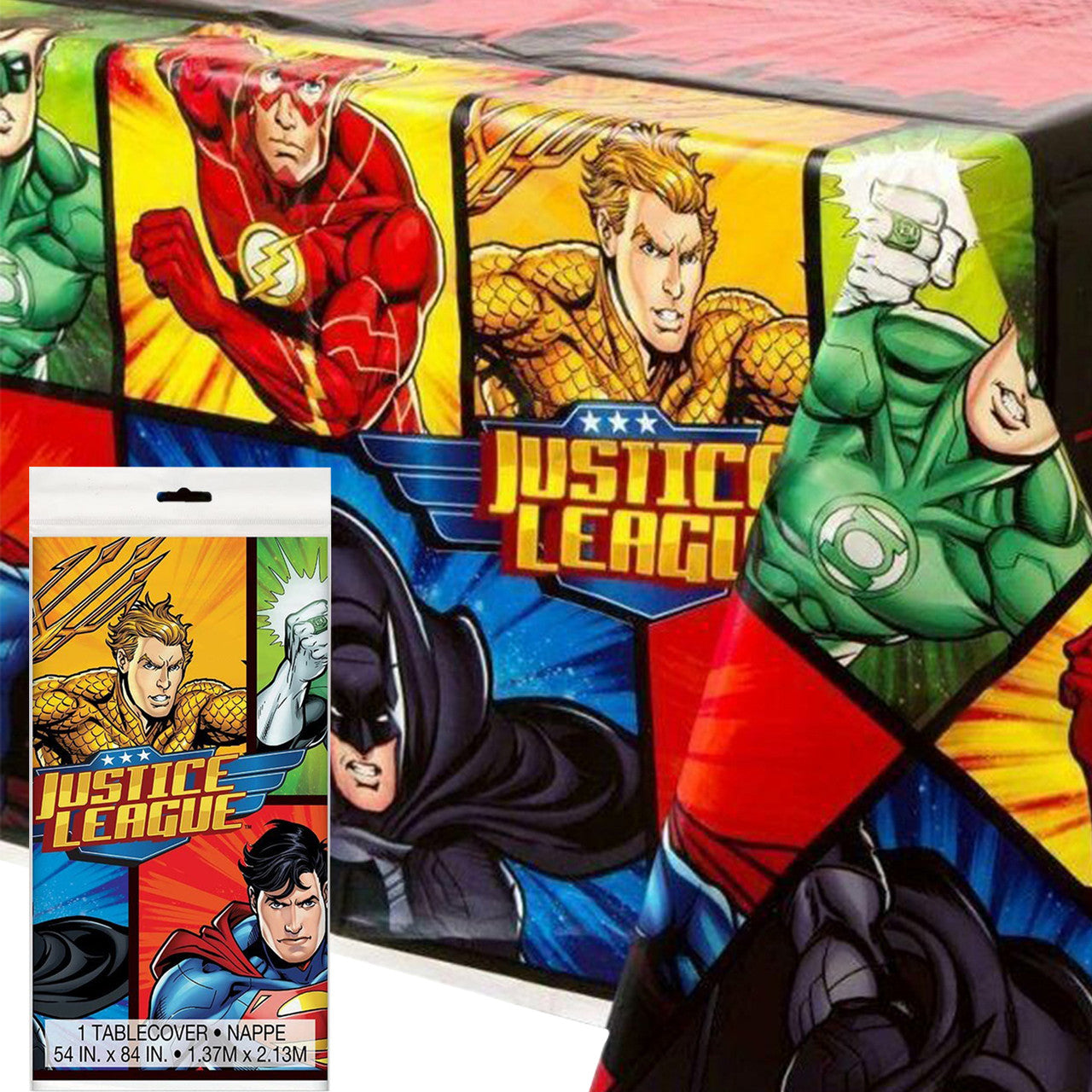 Justice League Party Plastic Tablecover