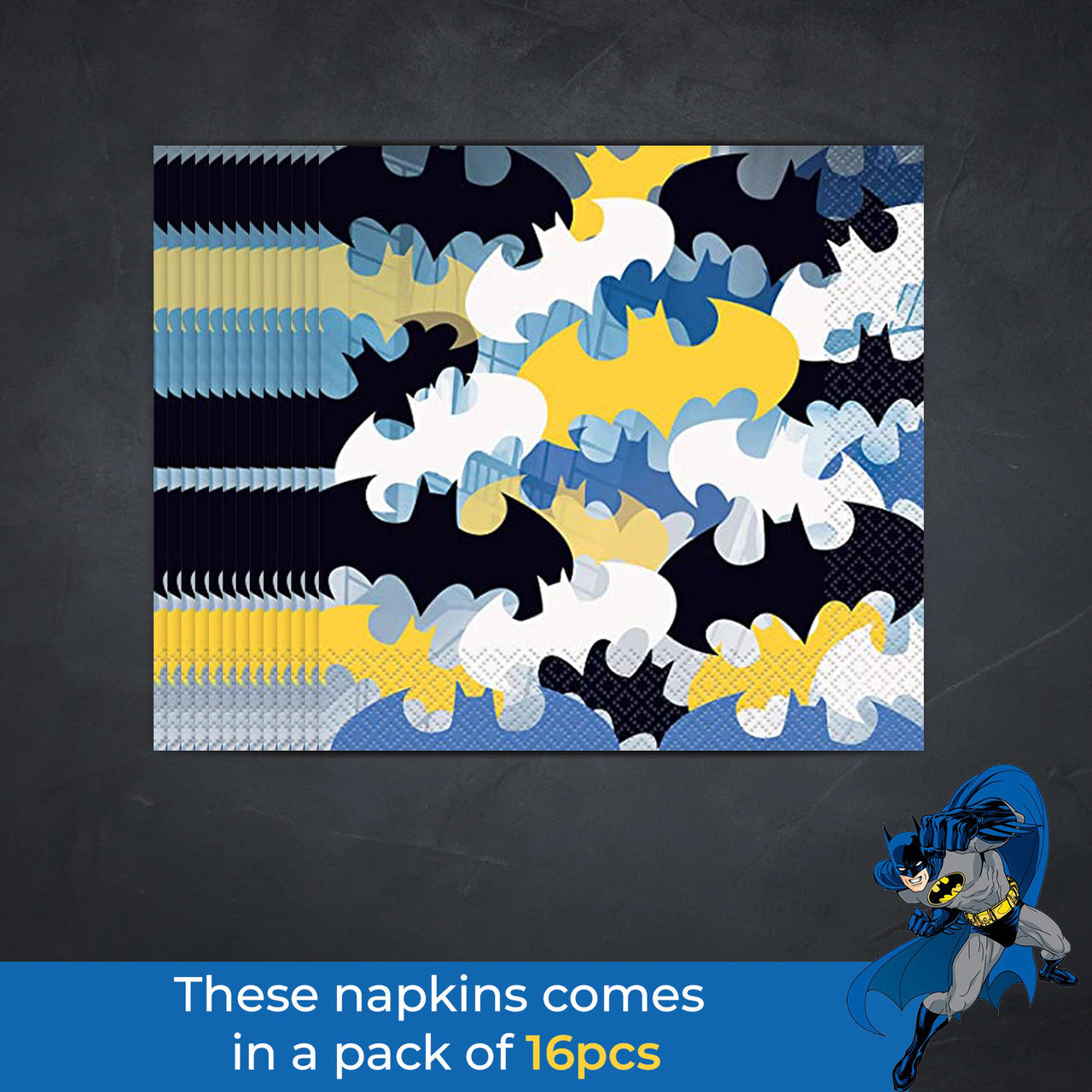 Batman Party Tableware Napkins (Pack of 16 )
