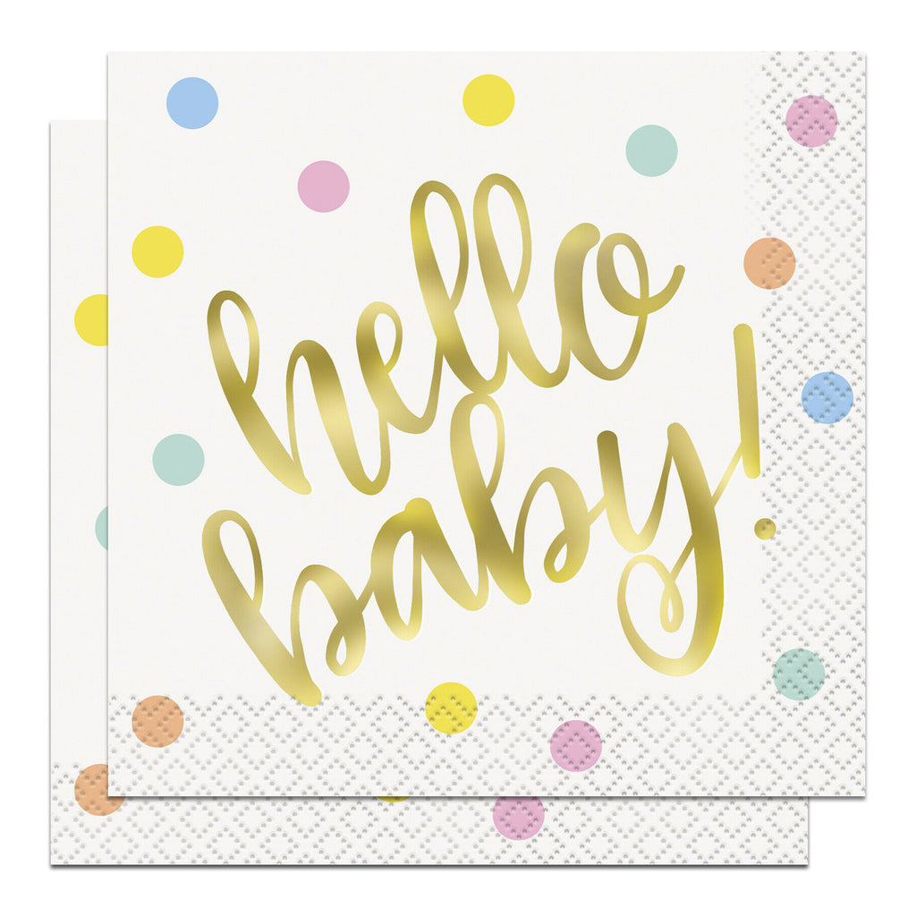 Hello Baby Party Tableware Napkins (Pack of 16)