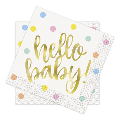 Hello Baby Party Tableware Napkins (Pack of 16)