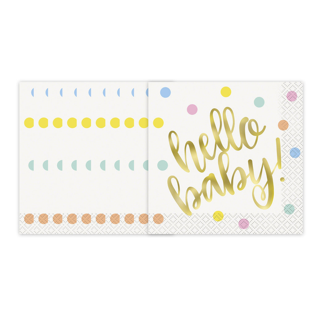 Hello Baby Party Tableware Napkins (Pack of 16)