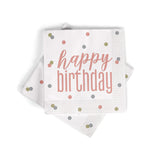 Happy Birthday Napkins (Pack of 16) - Rose Gold