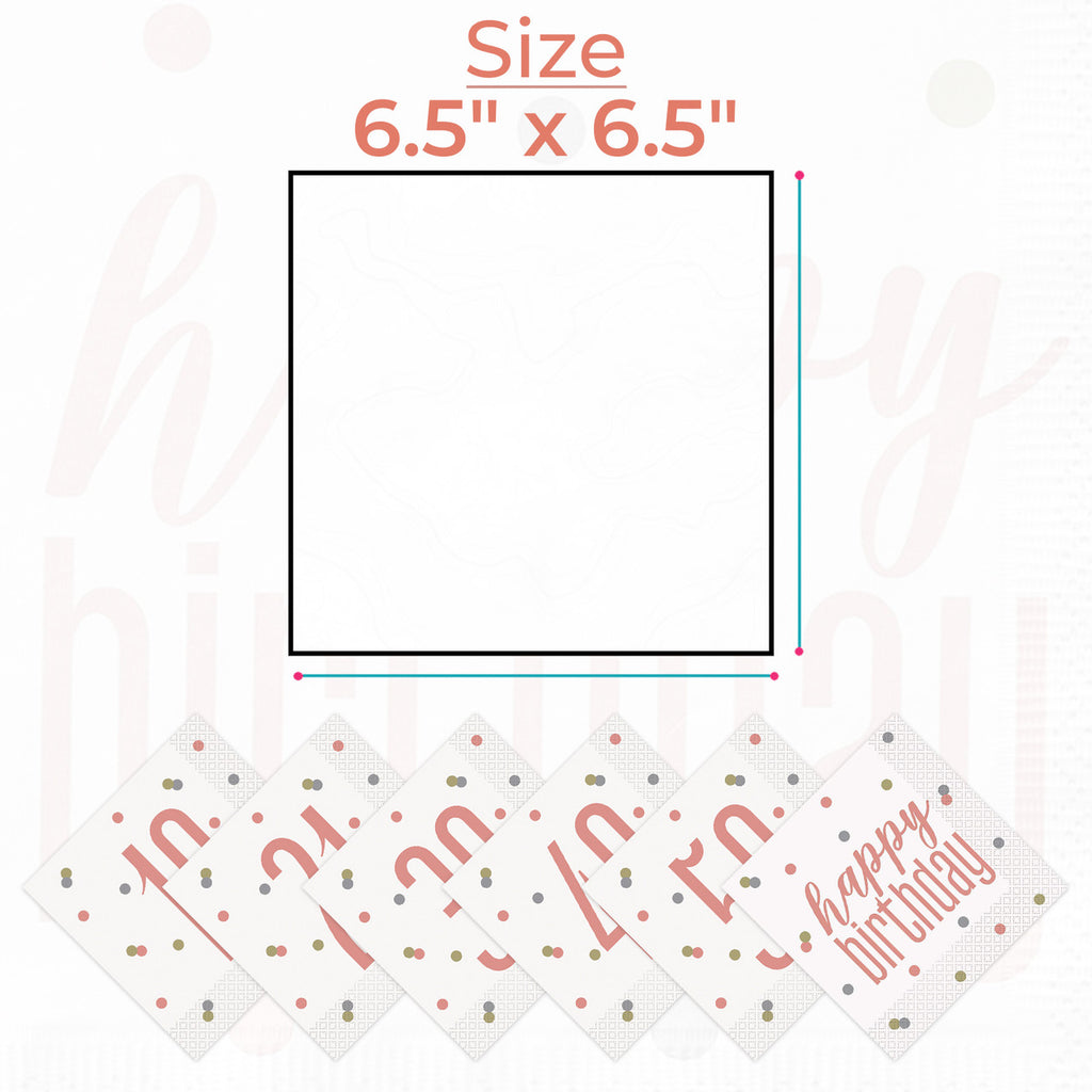 Happy Birthday Napkins (Pack of 16) - Rose Gold