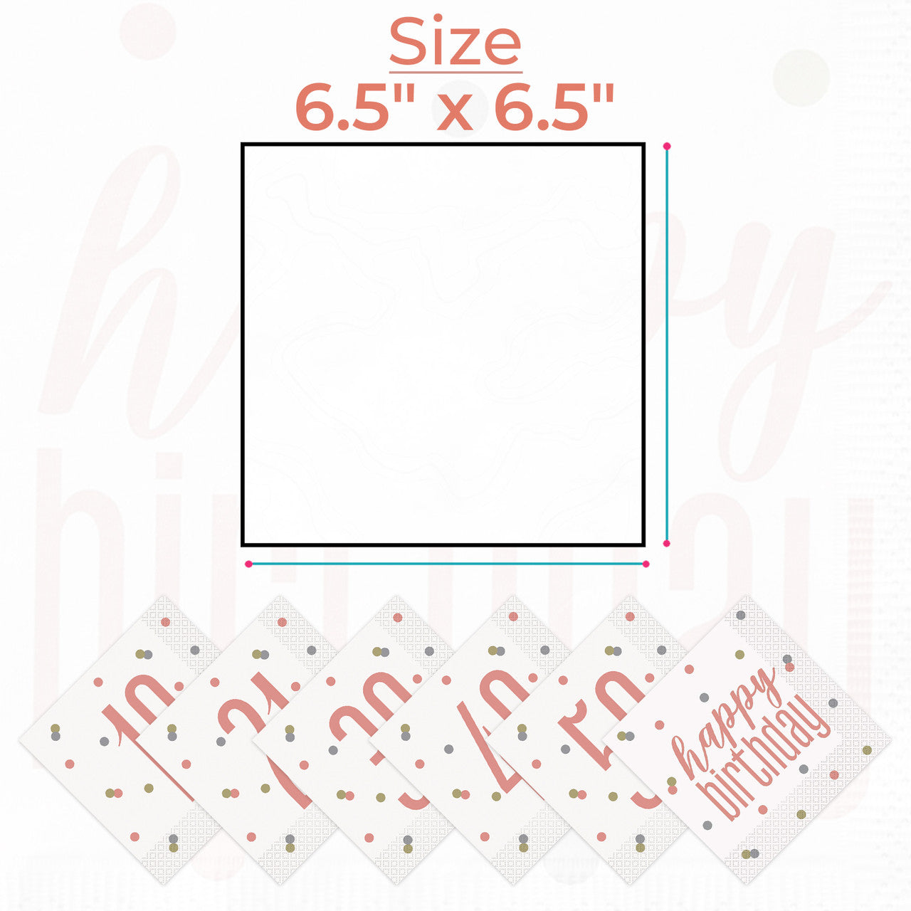 Happy Birthday Napkins (Pack of 16) - Rose Gold