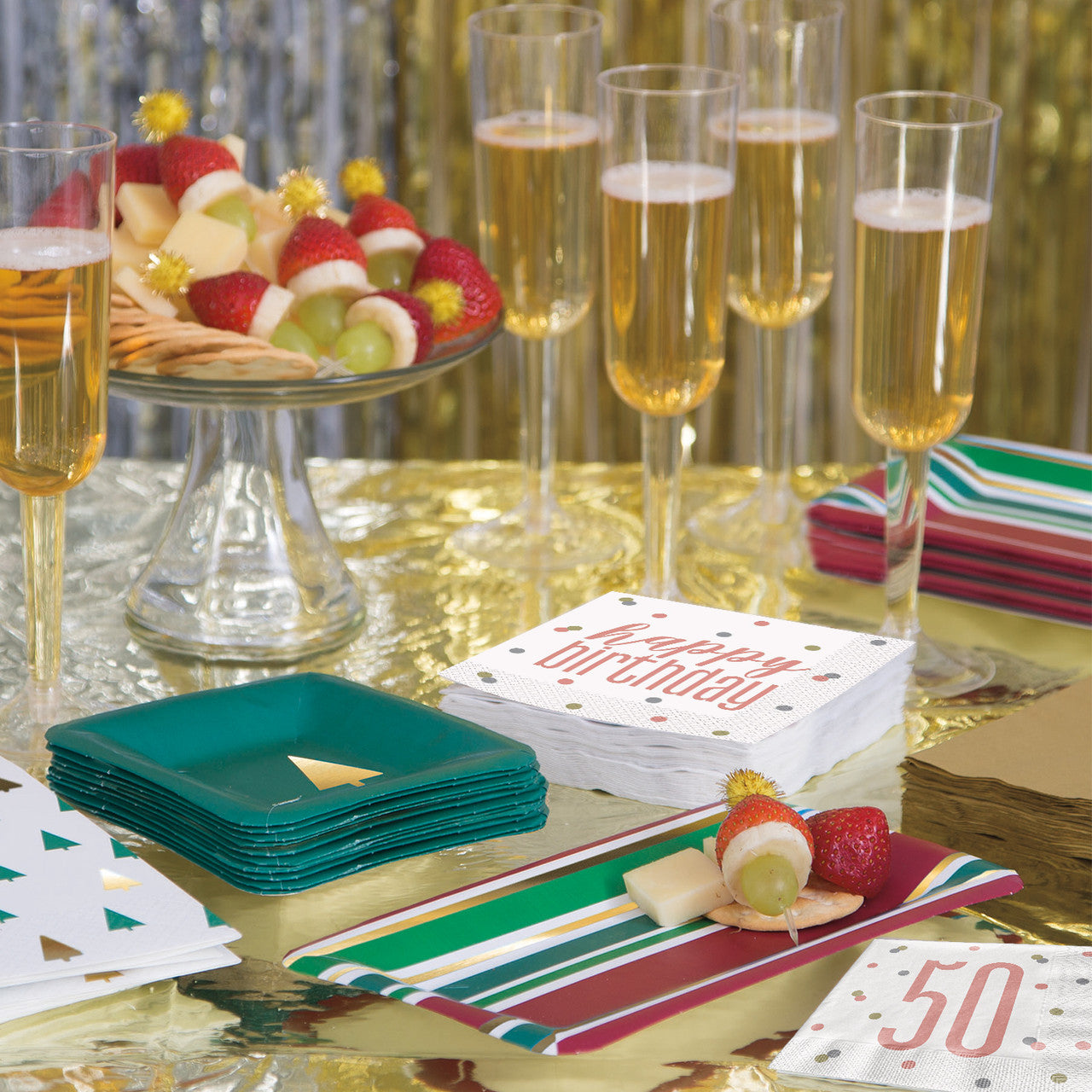 Happy Birthday Napkins (Pack of 16) - Rose Gold