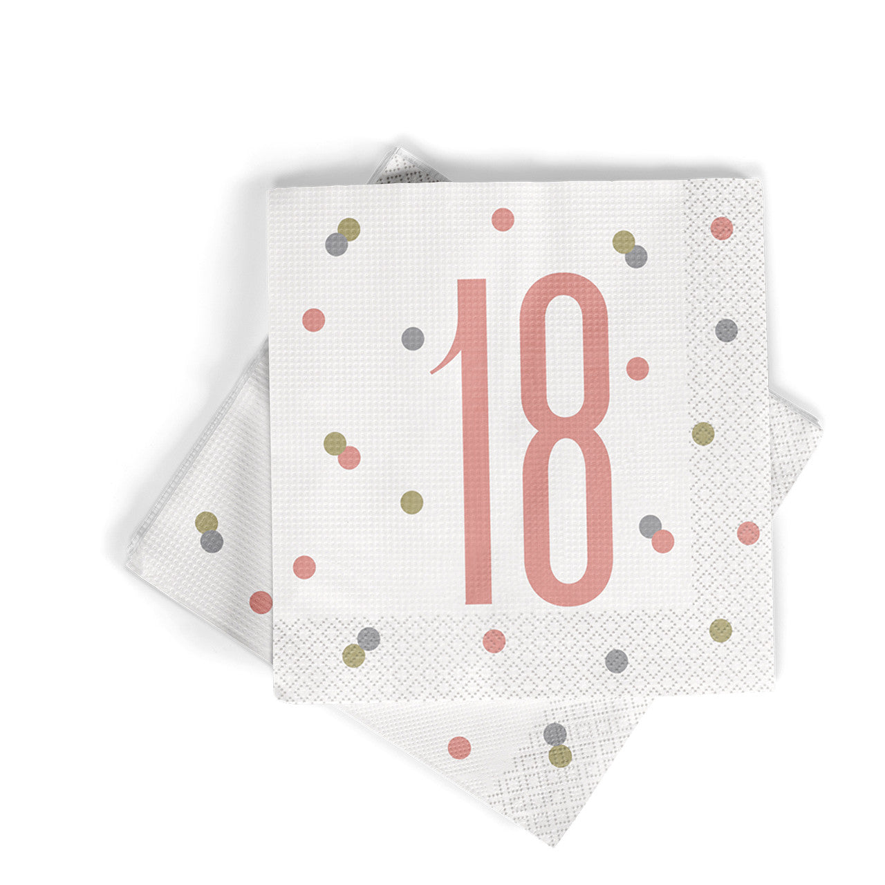 Birthday Napkins (Pack of 16) - Rose Gold Glitz