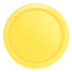 Neon Yellow Round Plates - Pack of 20