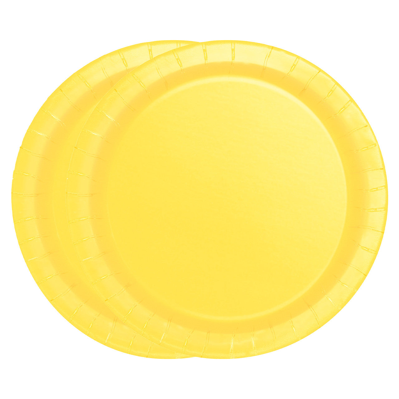 Neon Yellow Round Plates - Pack of 20
