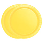 Neon Yellow Round Plates - Pack of 20