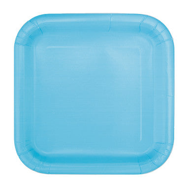 Powder Blue - Square 7" Dessert Plates (Pack of 16)