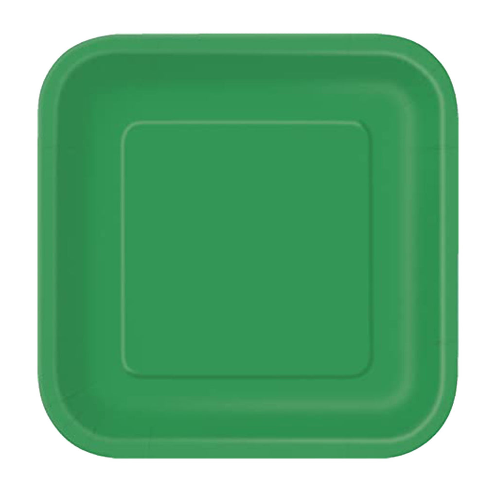 Emerald Green - Square 7" Dessert Plates (Pack of 16)