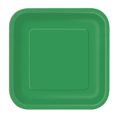 Emerald Green - Square 7" Dessert Plates (Pack of 16)