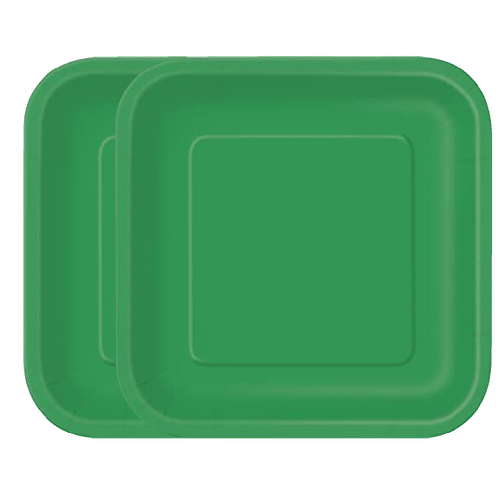 Emerald Green - Square 7" Dessert Plates (Pack of 16)