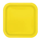 Neon Yellow - Square 7" Dessert Plates (Pack of 16)
